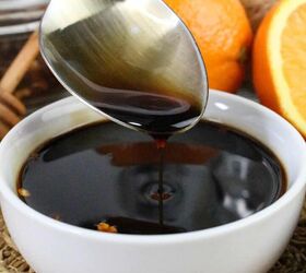 quick and easy teriyaki orange sauce recipe, Spoon drizzling rich teriyaki orange sauce into a white bowl