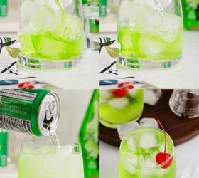 grinch cocktail, Grinch Cocktail Mixed Over Ice with Sprite