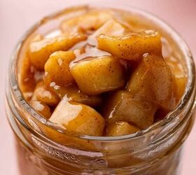 Close up of spiced apple pie filling