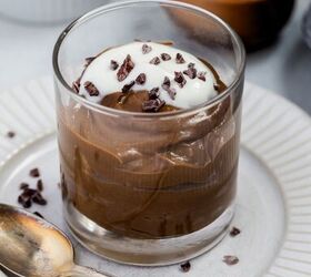 avocado chocolate pudding, Glass of chocolate pudding with whipped topping and chocolate sprinkles