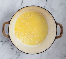 creamy butternut squash soup, Sauteed garlic in butter in a pot