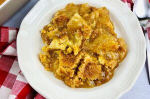 This caramel apple dump cake is the perfect fall dessert