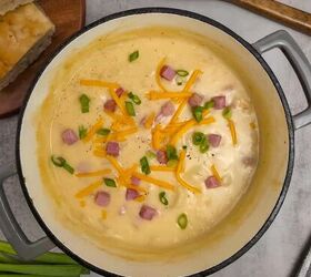This ham & cheddar potato soup is the perfect cozy meal when the weather starts to cool down