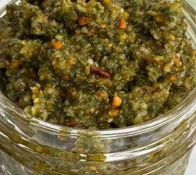 cherry tomato confit with basil and thyme mediterranean style, A jar of Pistachio Pesto