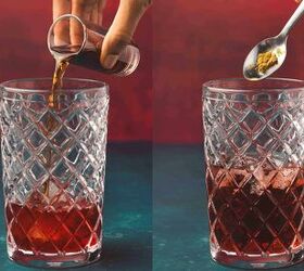 easy vampire kiss cocktail recipe for halloween 2025, Shaking vodka raspberry liqueur cranberry juice ice and edible glitter in a cocktail shaker
