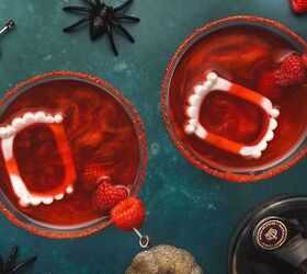easy vampire kiss cocktail recipe for halloween 2025, Festive Halloween drink with deep red Vampire Kiss Cocktail and fresh raspberry garnish