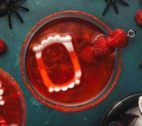 easy vampire kiss cocktail recipe for halloween 2025, Cranberry red Vampire Kiss Cocktail shimmering with edible glitter in a martini glass