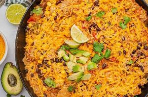This cheesy Mexican chicken & rice is a dish that feels like home