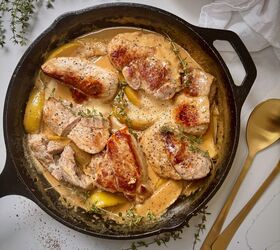 Skillet Pork & Apples With Maple Miso Cream Sauce