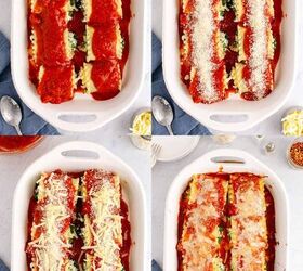 spinach lasagna roll ups, Process of Spinach Lasagna Roll Ups Being Made and Baked in Casserole Dish