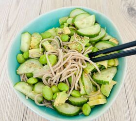 Cold Soba Noodle Salad With Cucumber, Avocado & Edamame