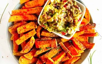 Tikka Masala Sweet Potato Chips Paired With Ginger Crunch Guacamole