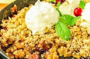 When you want a one-skillet fall dessert, this apple cranberry crisp is the answer