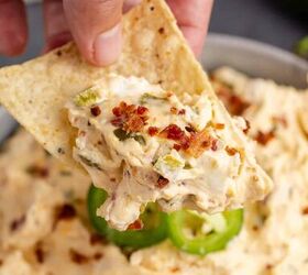 jalapeno cream cheese dip, Tortilla Chip Scooping Jalapeno Cream Cheese Dip