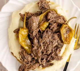 jalapeno cream cheese dip, Mississippi Pot Roast shredded on top of mashed potatoes and peperoncino peppers