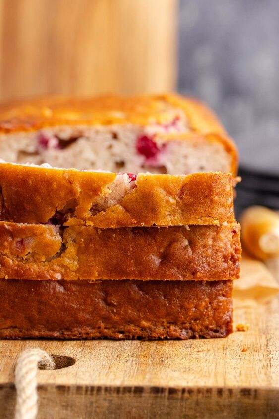 cranberry sauce bread, Cranberry Sauce Bread close up of slices