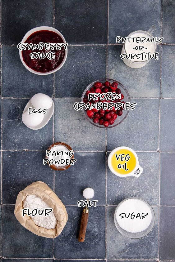 cranberry sauce bread, Cranberry Sauce Bread Ingredients on a counter