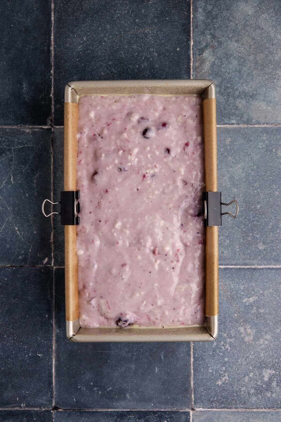 cranberry sauce bread, Cranberry Sauce Bread batter in a 9x5 loaf pan