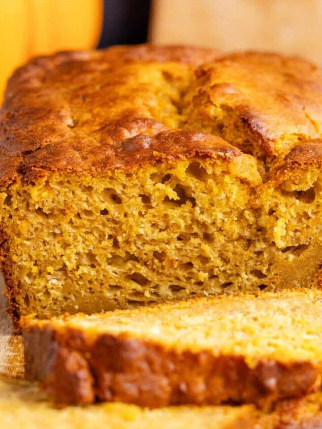 cranberry sauce bread, Pumpkin Banana Bread on a Cutting Board