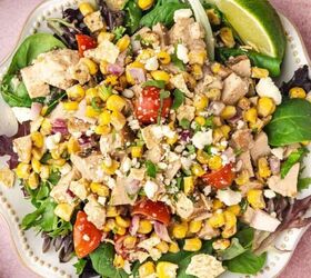 easy cranberry jalapeno salsa holiday dip made with frozen cranberri, Close up of chicken salad topped with red pepper flakes and fresh cilantro