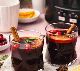 Easy Slow Cooker Mulled Wine With Cranberries and Rosemary