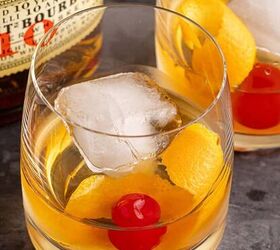 turkey sliders, Bulleit Old Fashioned on a tray with a an orange twist and cherry