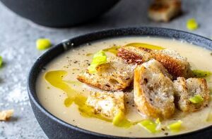Yes, this is delicious potato leek soup without cream, yet it's so rich & creamy