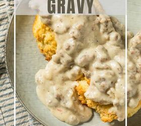 biscuits and gravy recipe biscuits with sausage gravy, Biscuits and Gravy Pin with text overlay