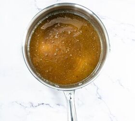 best pumpkin seeds brittle sweet nutty crunchy, Melted butter sugar and honey mixture in a saucepan forming a smooth syrup