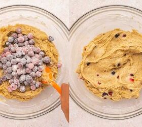 the best cranberry orange coffee cake with crunchy streusel, Folding cranberries into the batter