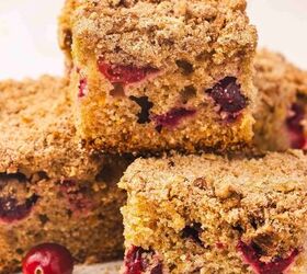the best cranberry orange coffee cake with crunchy streusel, Warm cranberry orange coffee cake topped with streusel served with hot coffee