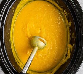 Put butternut squash and these easy ingredients in the Crock-Pot for 3 hours for a SUPER cozy and delicious dinner