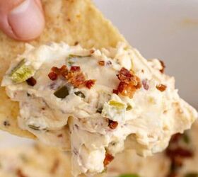 crock pot vegetable stock, Jalapeno Cream Cheese Dip Scooped with Tortilla Chip