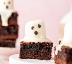halloween brownies easy ghost brownies, Fudgy halloween ghost brownies close up shot