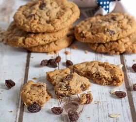 oatmeal raisin cookies the best raisin cookies, Oatmeal Cookies on a rustic surface with one broken into pieces