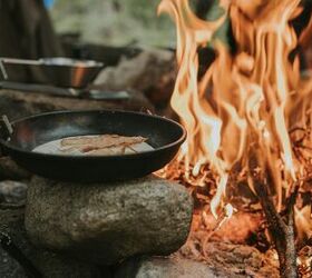 pani puri recipe delicious homemade indian snack in 1 hour, a person cooking food over a skillet over a campfire