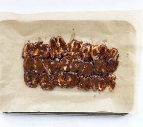 christmas crack date bark refined sugar free gluten free dairy free, coconut sugar toffee layer baked on top of date layer for making Christmas Crack Date Bark