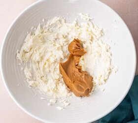 biscoff truffles recipe easy no bake cookie truffles, Biscoff spread being added to the cream cheese mixture
