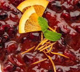 cranberry sauce from dried cranberries easy holiday recipe, Easy holiday sauce made from basic ingredients showing plump dried cranberries simmered into a glossy tart sauce