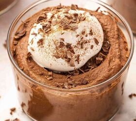 easy no bake white chocolate covered oreos 5 ingredient christmas tre, Rich creamy chocolate mousse in 6 8 oz cups with decorative cocoa topping