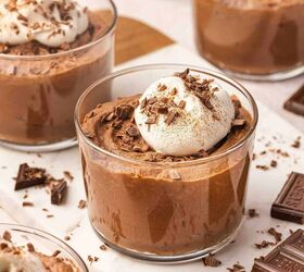 best 5 ingredient chocolate mousse to make at home, Smooth and creamy chocolate mousse in mini dessert glasses ready to serve