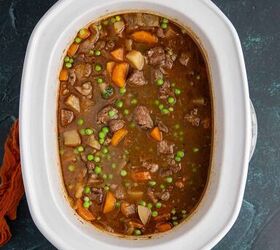 beef stew crockpot, Slow Cooker Beef Stew in a Crock Pot from above