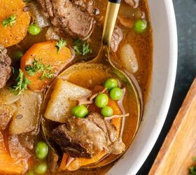 beef stew crockpot, Slow Cooker Beef Stew in a bowl with a close up of a spoon