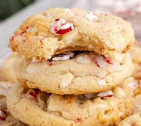 beef stew crockpot, Peppermint Cookies on a backing sheet stacked with a bite taken