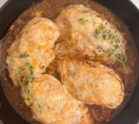 french onion pasta with gruyere cheese, French Onion Chicken Skillet Featured Image
