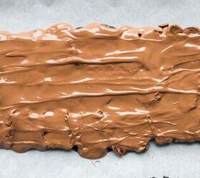 gingerbread christmas crack date bark easy no bake holiday treat, Melted chocolate poured onto gingerbread date bark