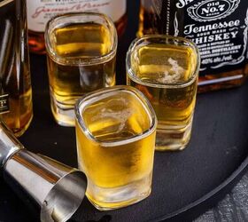 3 wise men shot, 3 Wise Men Shot in Shot Glasses on a Tray with Liquor Bottles