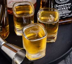 3 wise men shot, 3 Wise Men Shot in Shot Glasses on a Tray with Liquor Bottles