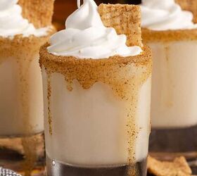 3 wise men shot, Cinnamon Toast Crunch Shots garnished with whipped cream and a golden graham cereal piece