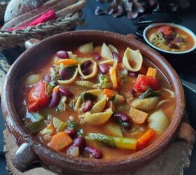 spicy tofu sausage bean soup with rice, monestrone soup